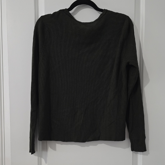 Mango Olive Ribbed Knit Sweater - Picture 3 of 3